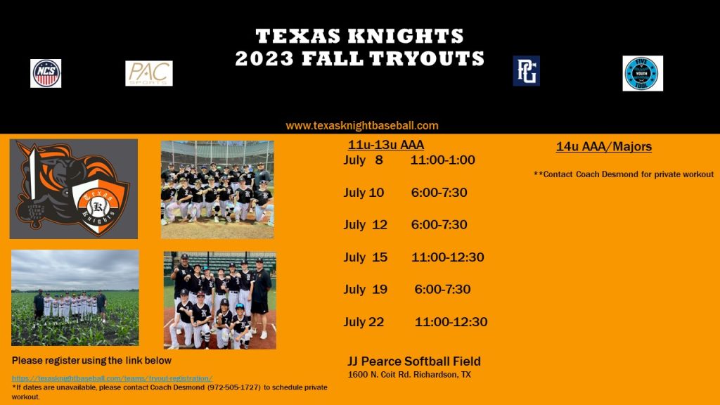 Texas Baseball Texas Knights Baseball Academy Dallas area's premier